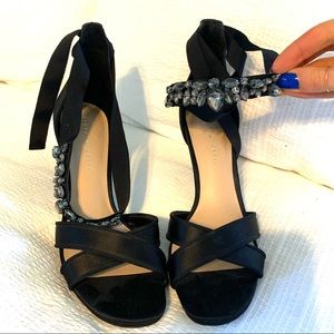 jewel ankle strap heels, 3.5”
